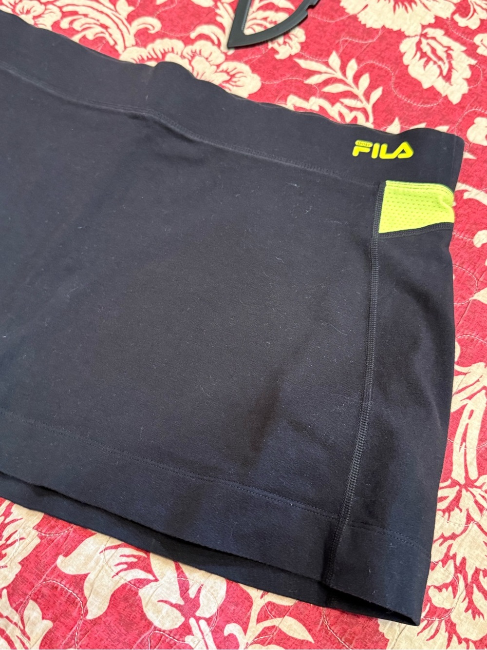 Fila Black Skort with Neon Yellow Accent
